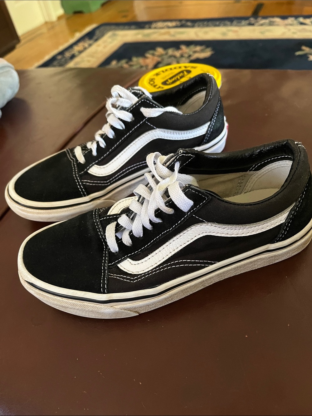 Vans Black and White Old Skool Low Top Sneakers